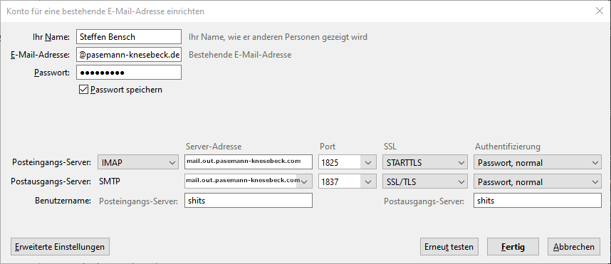Einstellungen E-Mail allgemein